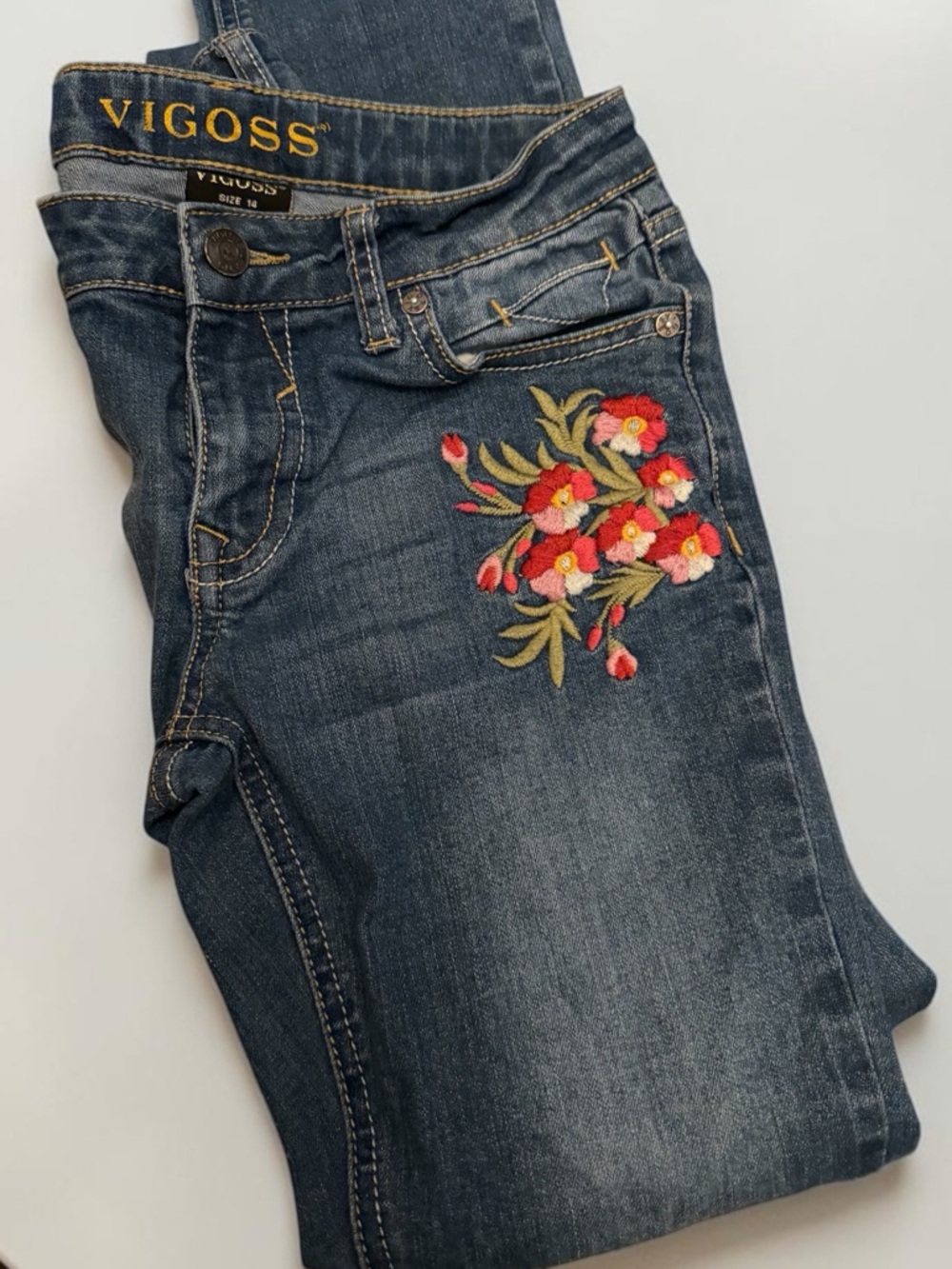 Vigoss Girls Embroidered Jeans Pants